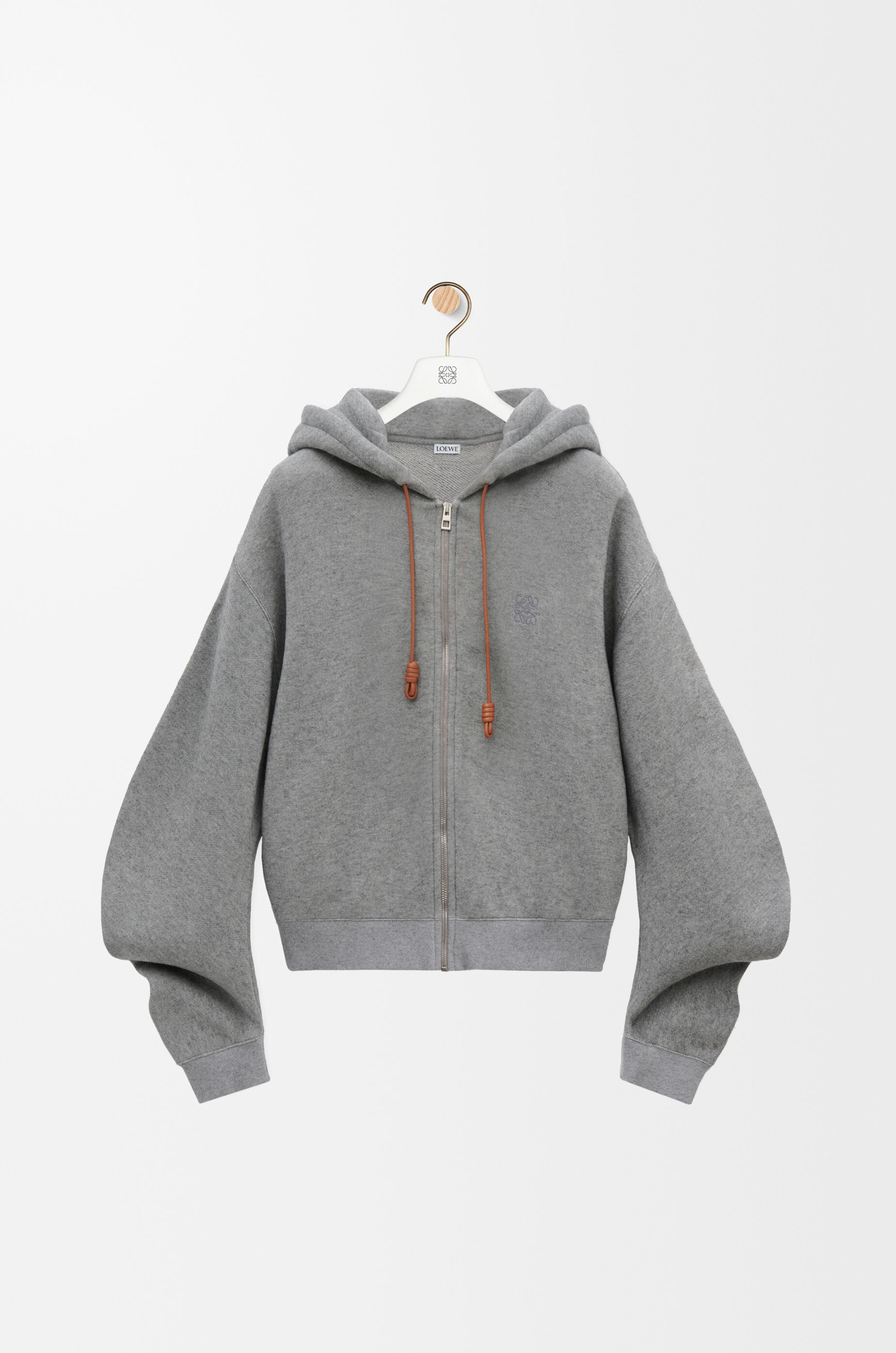 Flamenco hoodie in cotton and cashmere Grey - LOEWE USA Official