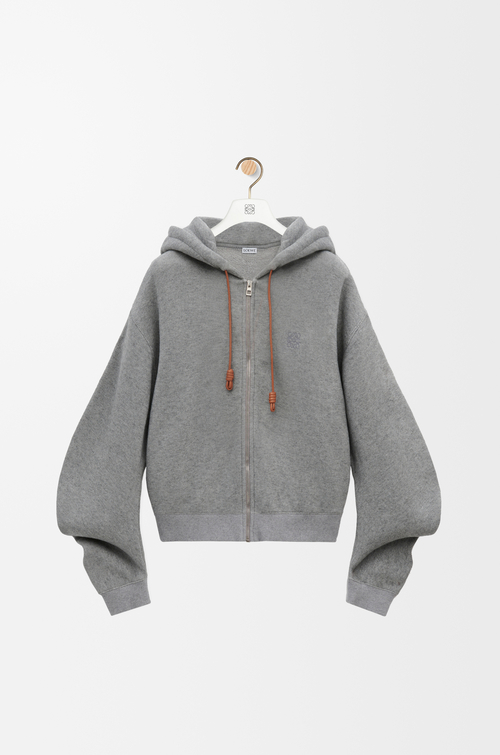 LOEWE Flamenco hoodie in cotton and cashmere Grey