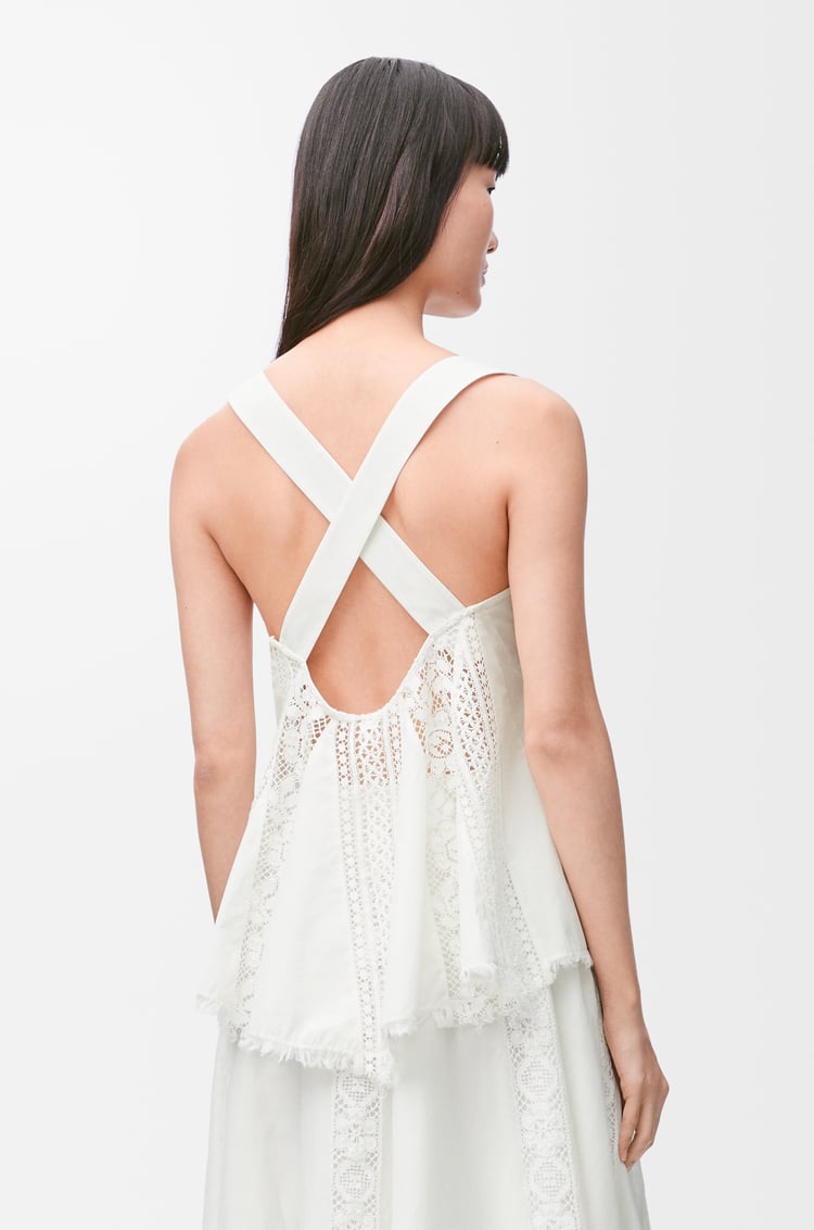 LOEWE Lace top in cotton White
