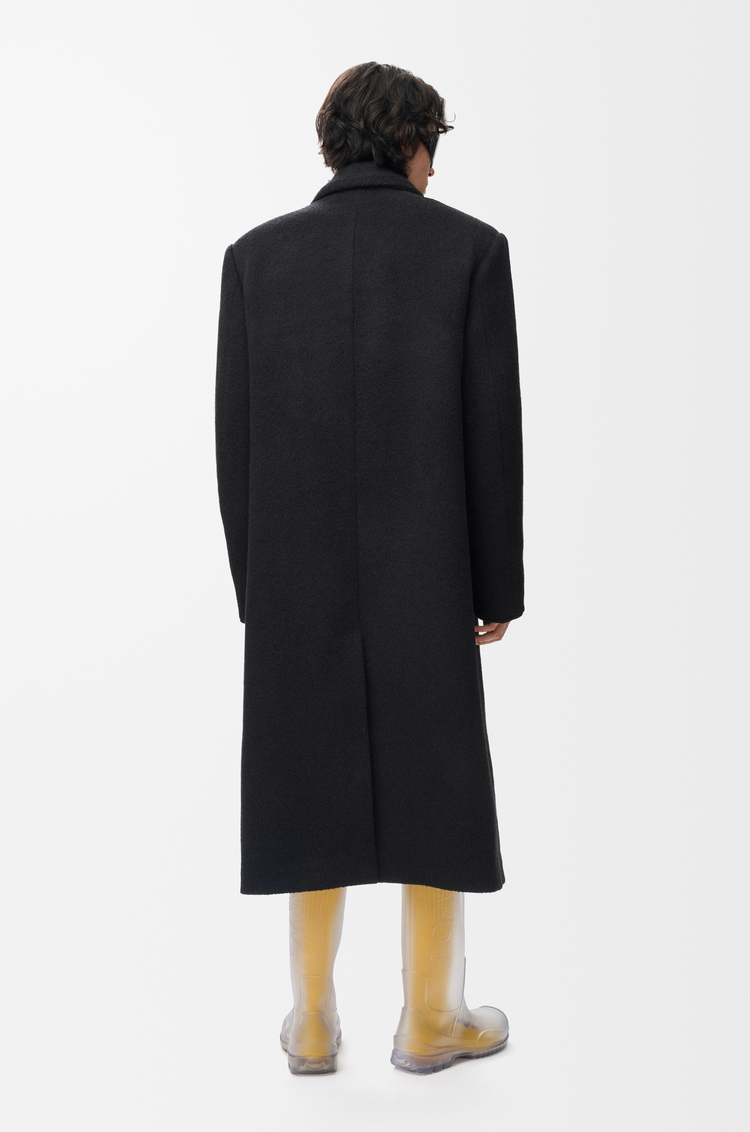LOEWE Abrigo de doble botonadura en mezcla de lana Negro