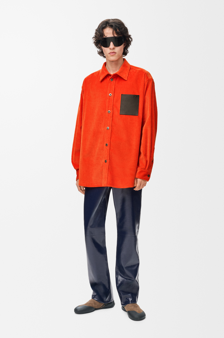 LOEWE Shirt in cotton corduroy Orange