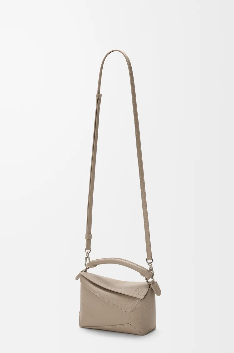 LOEWE Mini Puzzle Edge bag in soft grained calfskin Clay