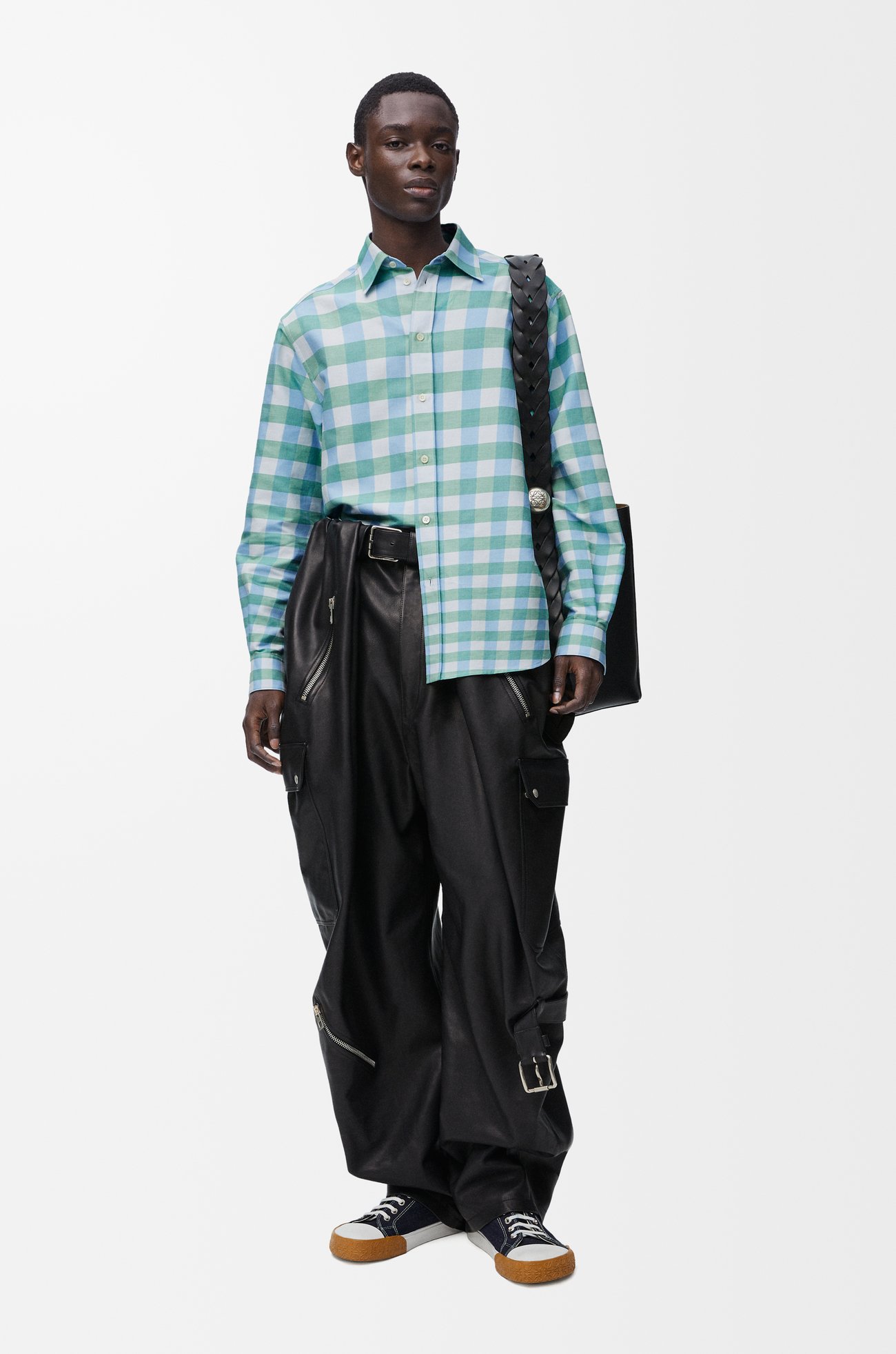 LOEWE Balloon cargo trousers in mellow nappa lambskin Black