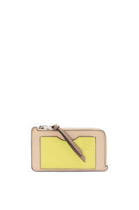 LOEWE Coin cardholder in soft grained calfskin Nude/Citronelle