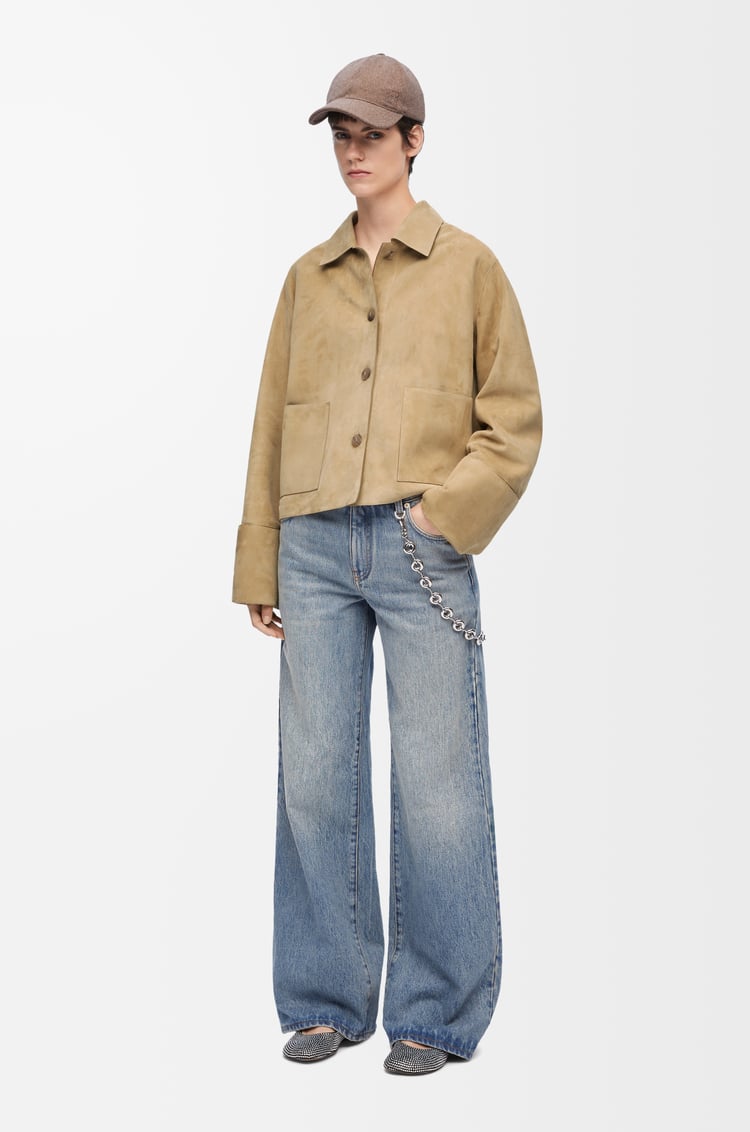LOEWE Turn-up jacket in suede lambskin Gold