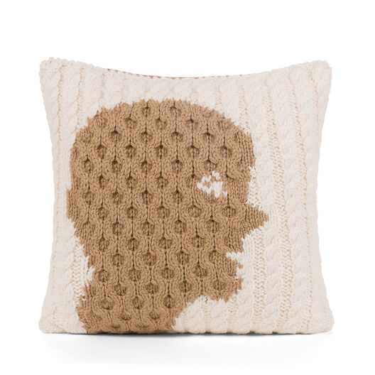 LOEWE Hand Knitted Cushion 5 40X40 White/Camel LOEWE Hand Knitted Cushion 5 40X40 White/Camel all