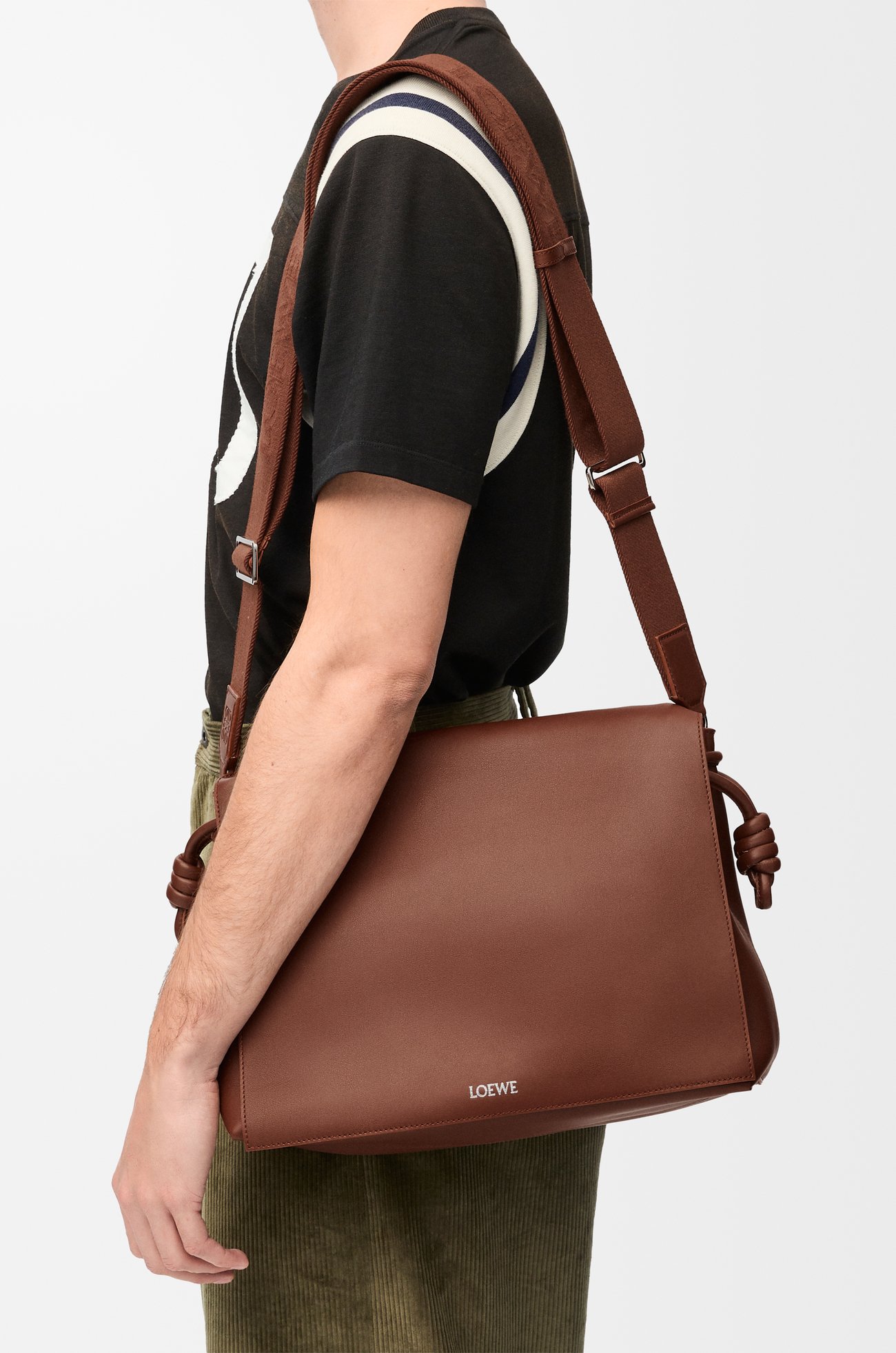 LOEWE Flamenco satchel in shiny supple calfskin Brownie plp_rd