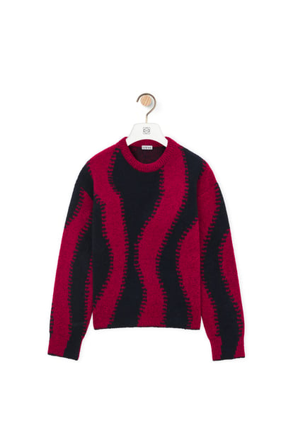LOEWE Sweater in wool blend 海軍藍/紅色