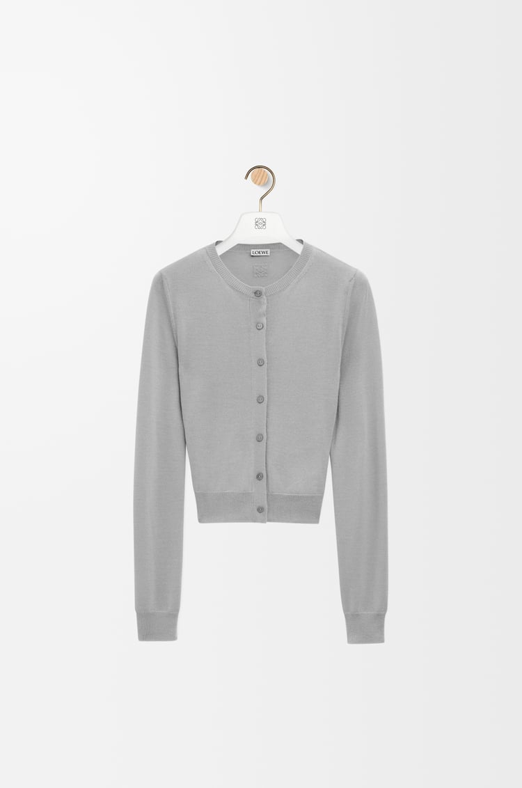 LOEWE Draped cardigan in cashmere and silk Light Grey