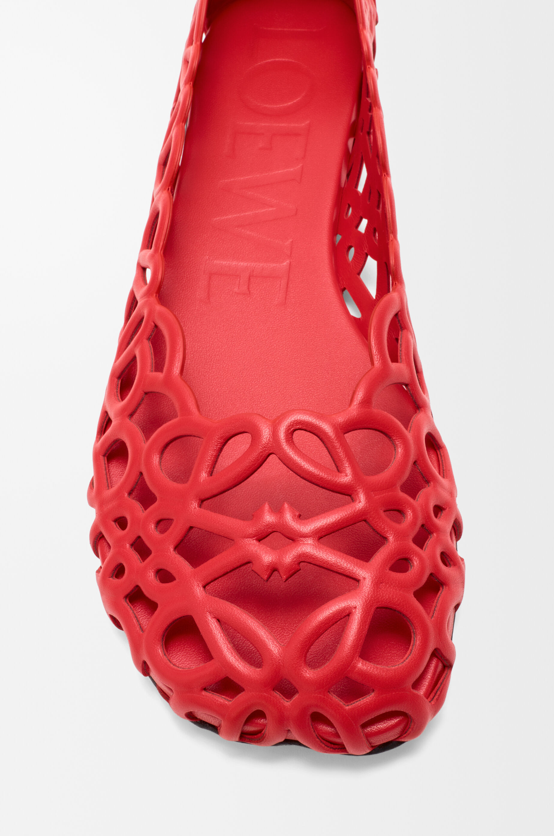 Petal Anagram ballerina in lambskin Red - LOEWE USA Official Website
