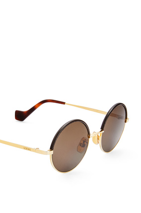 LOEWE Small round sunglasses in metal Solid Dark Brown plp_rd