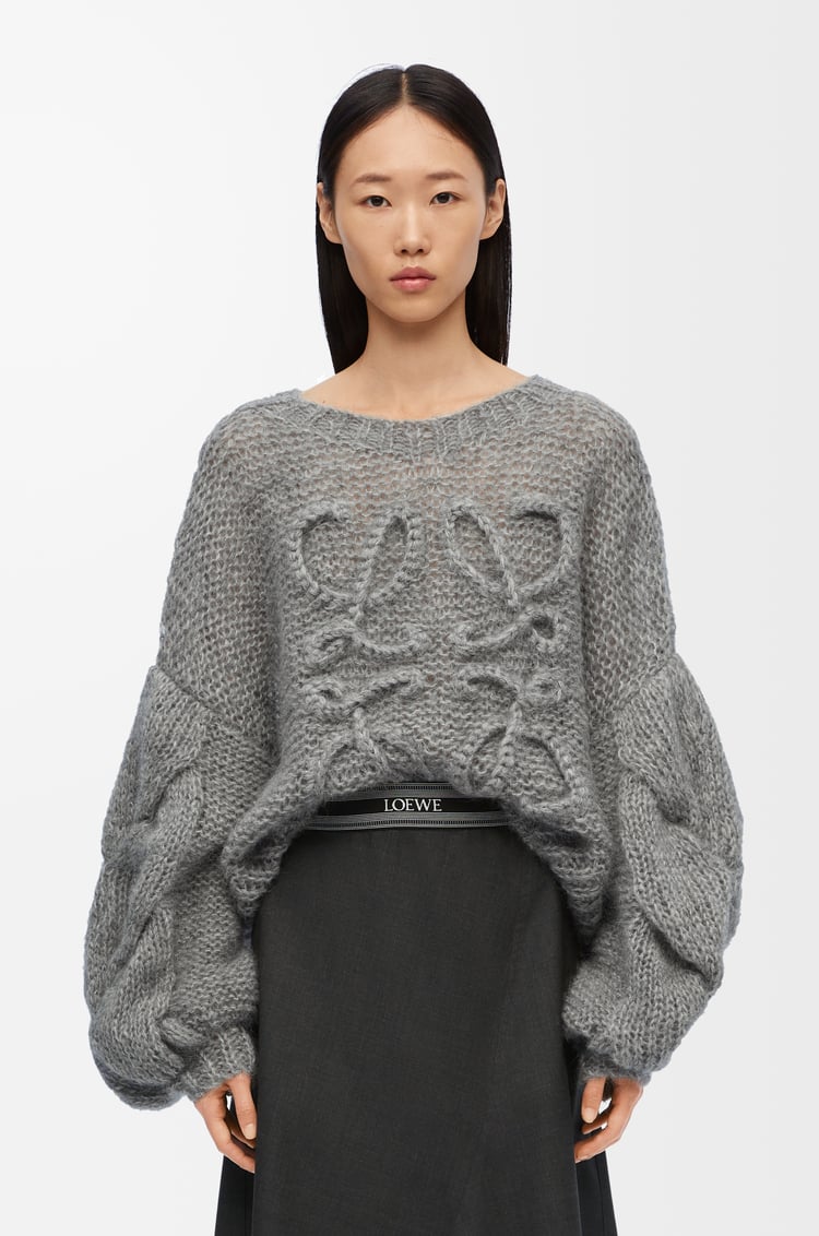 LOEWE Anagram sweater in mohair Grey Melange