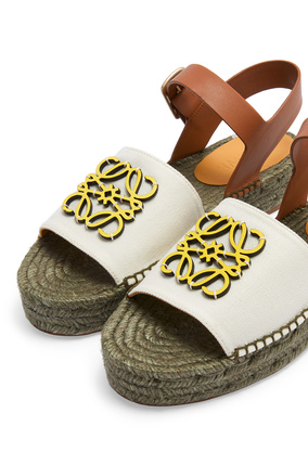 LOEWE Anagram espadrille in canvas and calfskin Natural/Yellow plp_rd