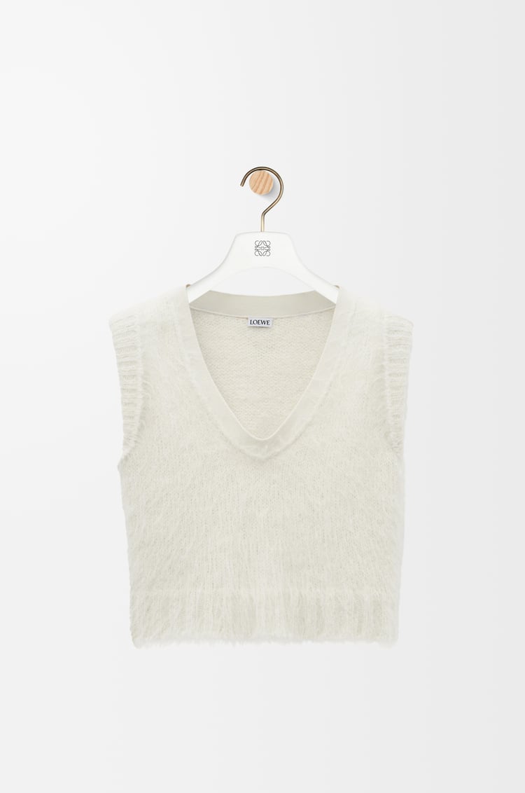 LOEWE Chaleco en mezcla de alpaca y lana Blanco