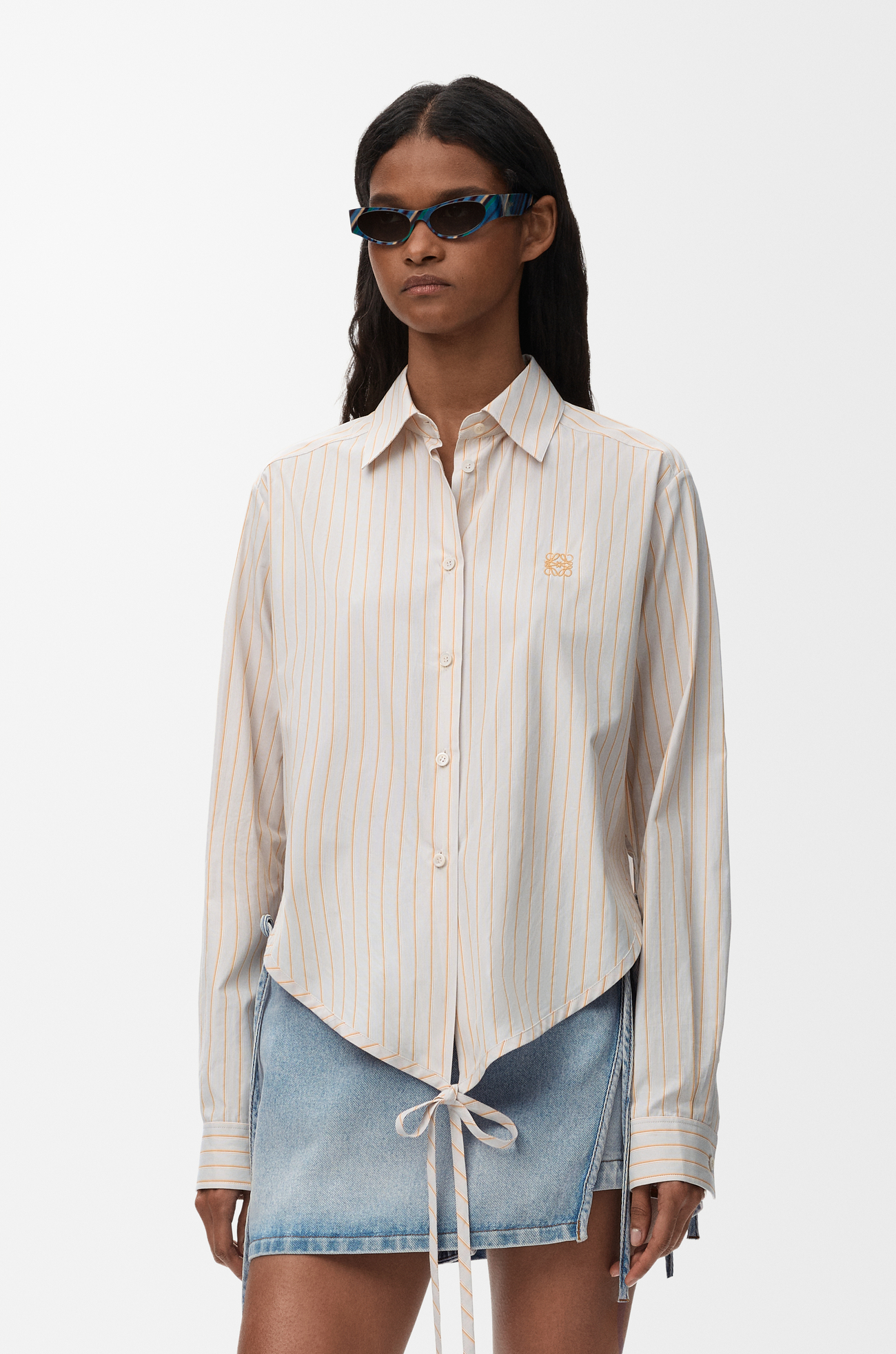 LOEWE 棉质衬衫 米色/橙色