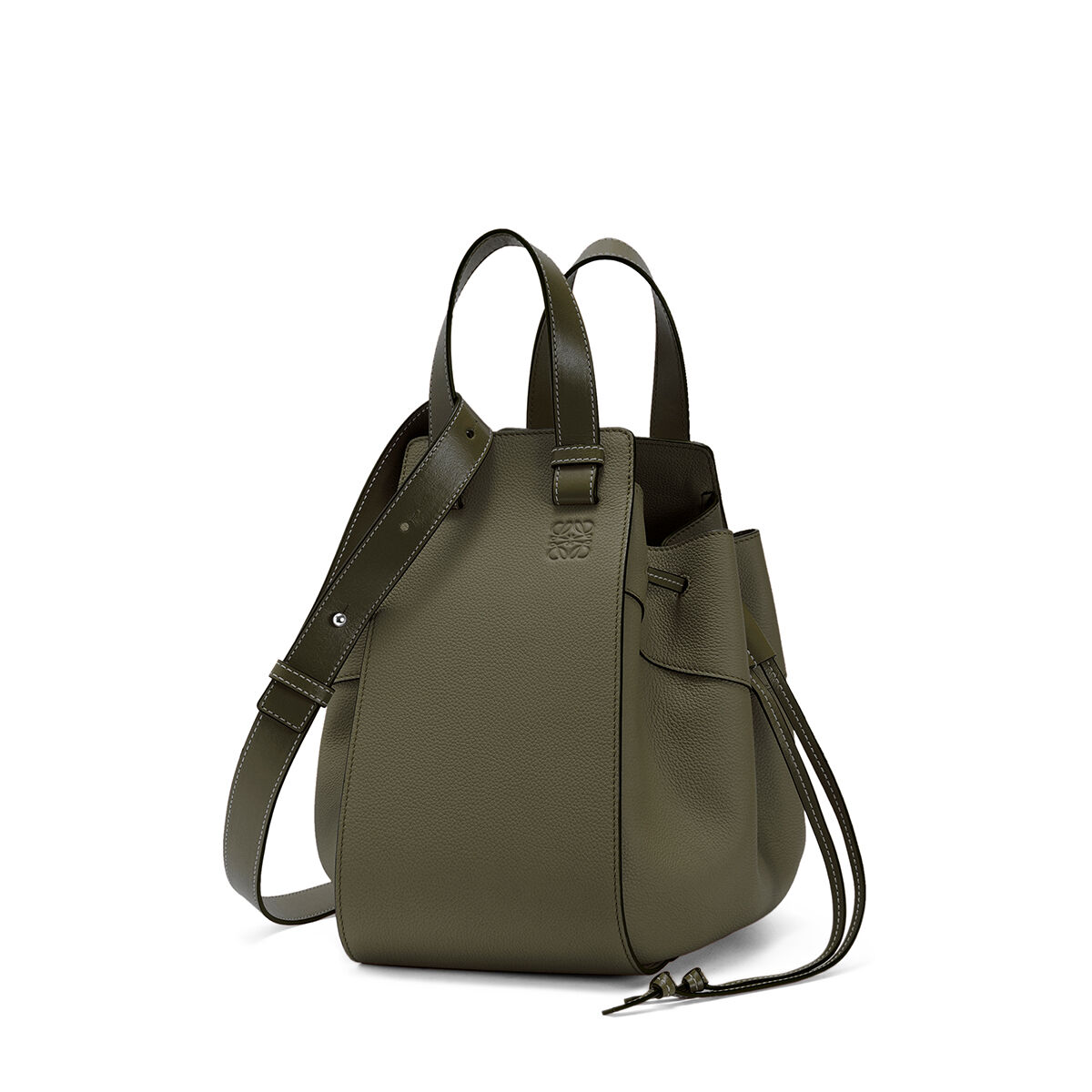 LOEWE Bolso Hammock Drawstring Peque&ntilde;o Verde Kaki front