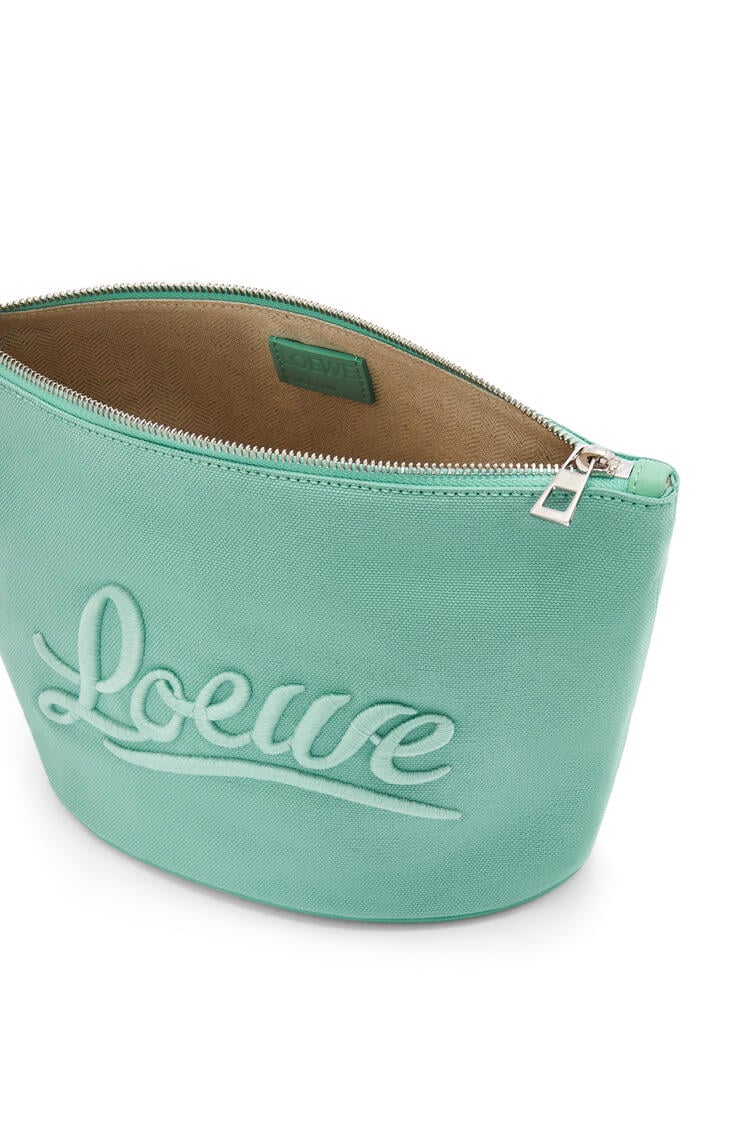 LOEWE Cosmetic pouch in canvas and calfskin Fresh Mint