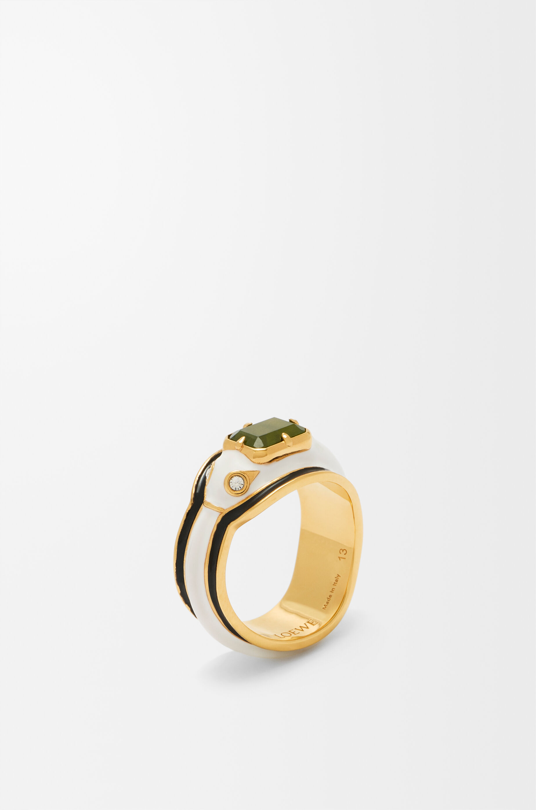 Single Anagram ring in sterling silver Gold - LOEWE