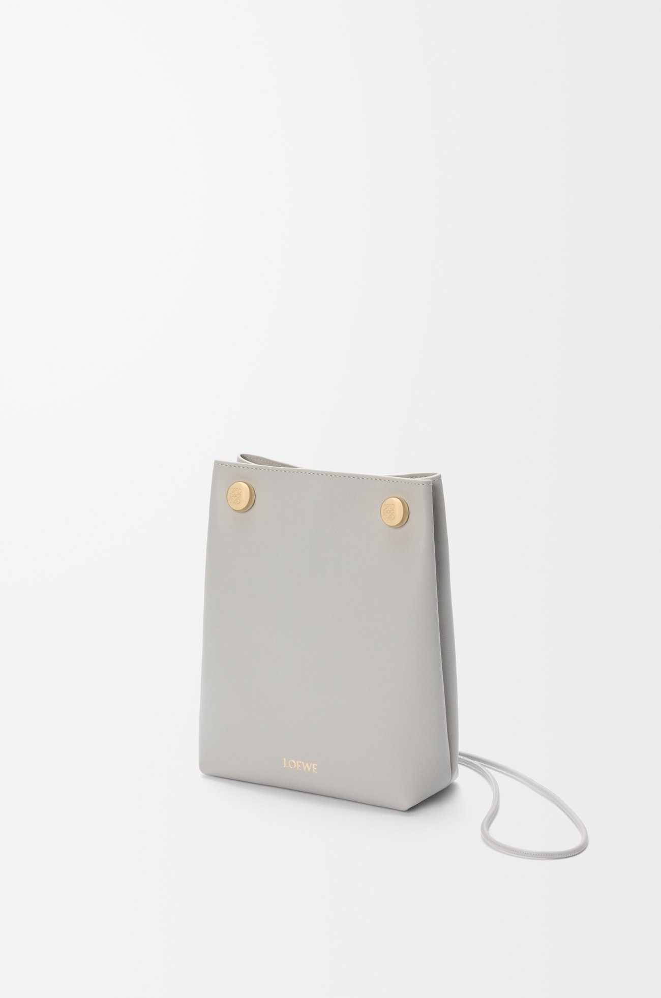 LOEWE Pouch Pebble en piel de ternera Gris Valva