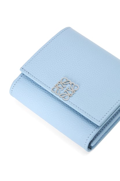 LOEWE Anagram compact flap wallet in pebble grain calfskin Dusty Blue plp_rd