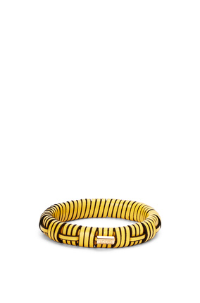 LOEWE Woven bangle in brass and classic calfskin Yellow plp_rd