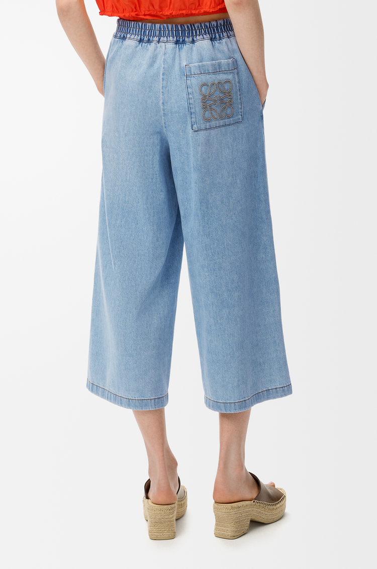 LOEWE Pantaloni crop in denim Blu Délavé