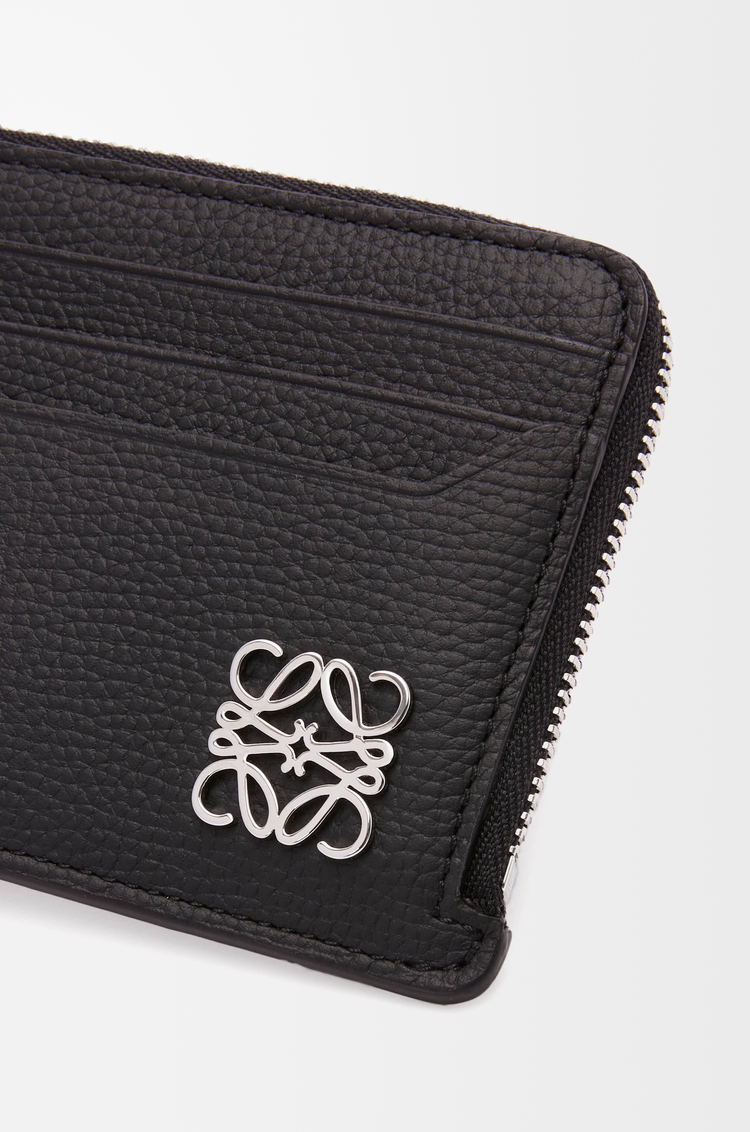 LOEWE Tarjetero-monedero cuadrado Anagram en piel de ternera Negro