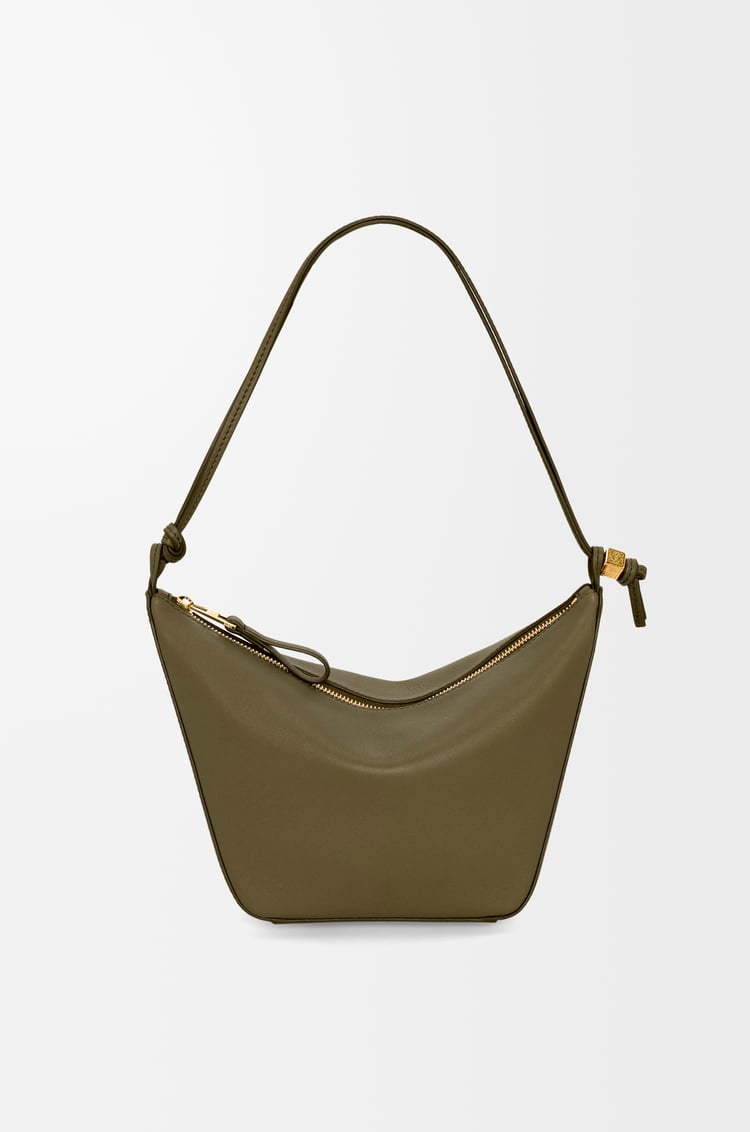 LOEWE Mini Hammock hobo in classic calfskin Dark Khaki