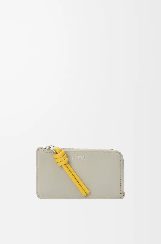 Knot compact wallet in shiny nappa calfskin