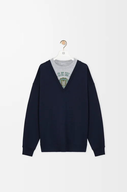 LOEWE Pullover aus Baumwolle Dunkles Marineblau
