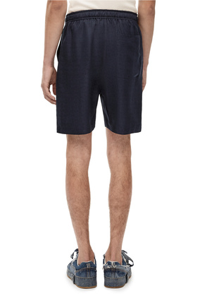 LOEWE Anagram jacquard shorts in silk Dark Navy Blue