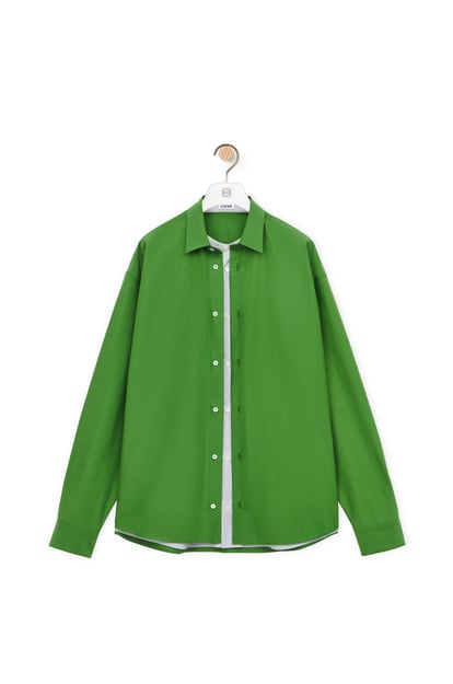 LOEWE Double layer shirt in cotton and silk Grass/Grey plp_rd