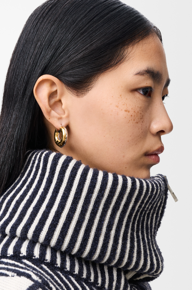 LOEWE Blown inflated hoop earrings Silver/Gold