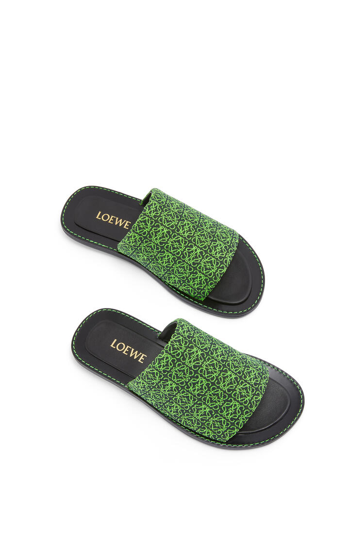 LOEWE Slide in jacquard and calfskin Black/Neon Green pdp_rd