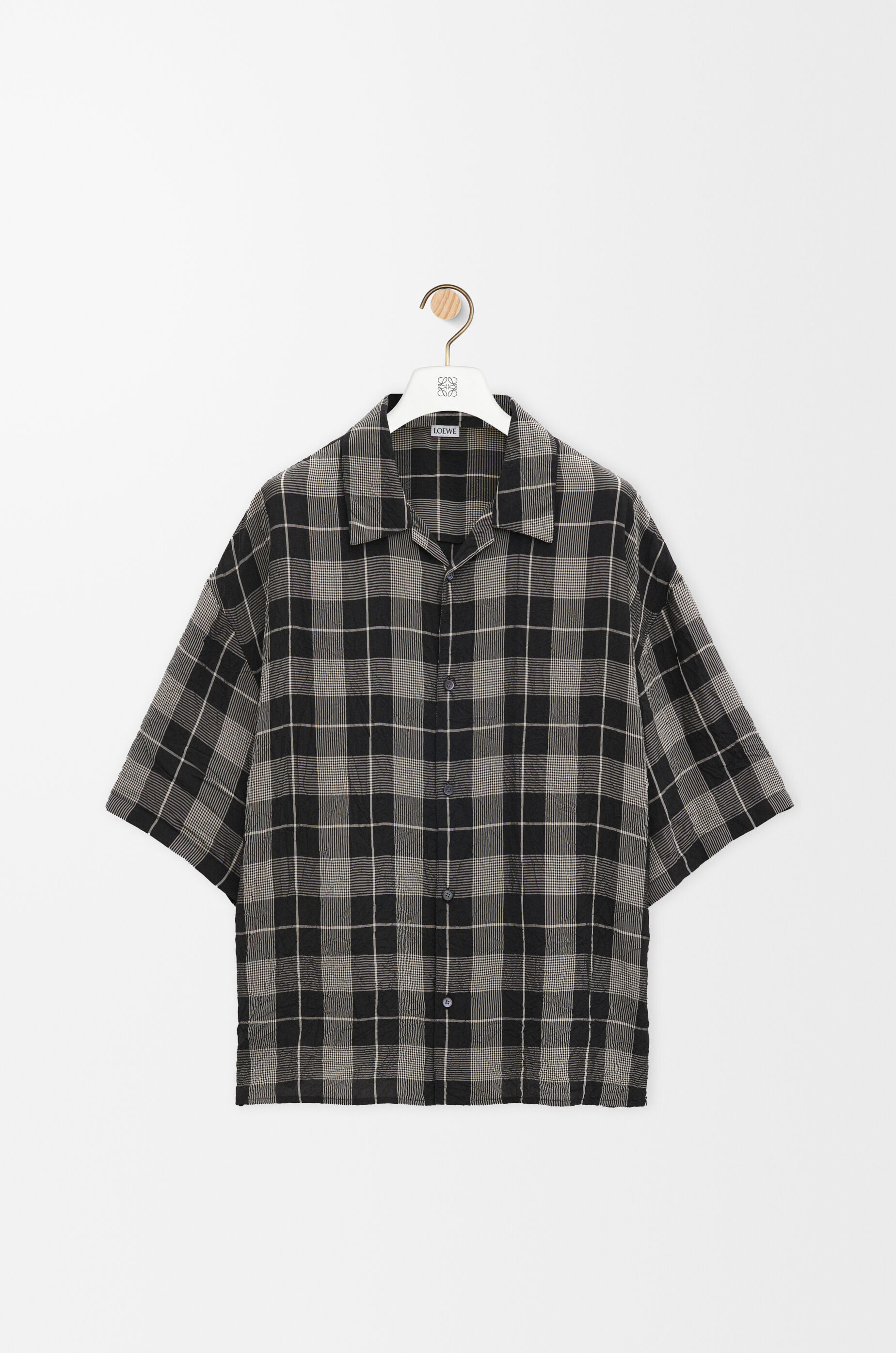 Short sleeve shirt in viscose Black/White - LOEWE