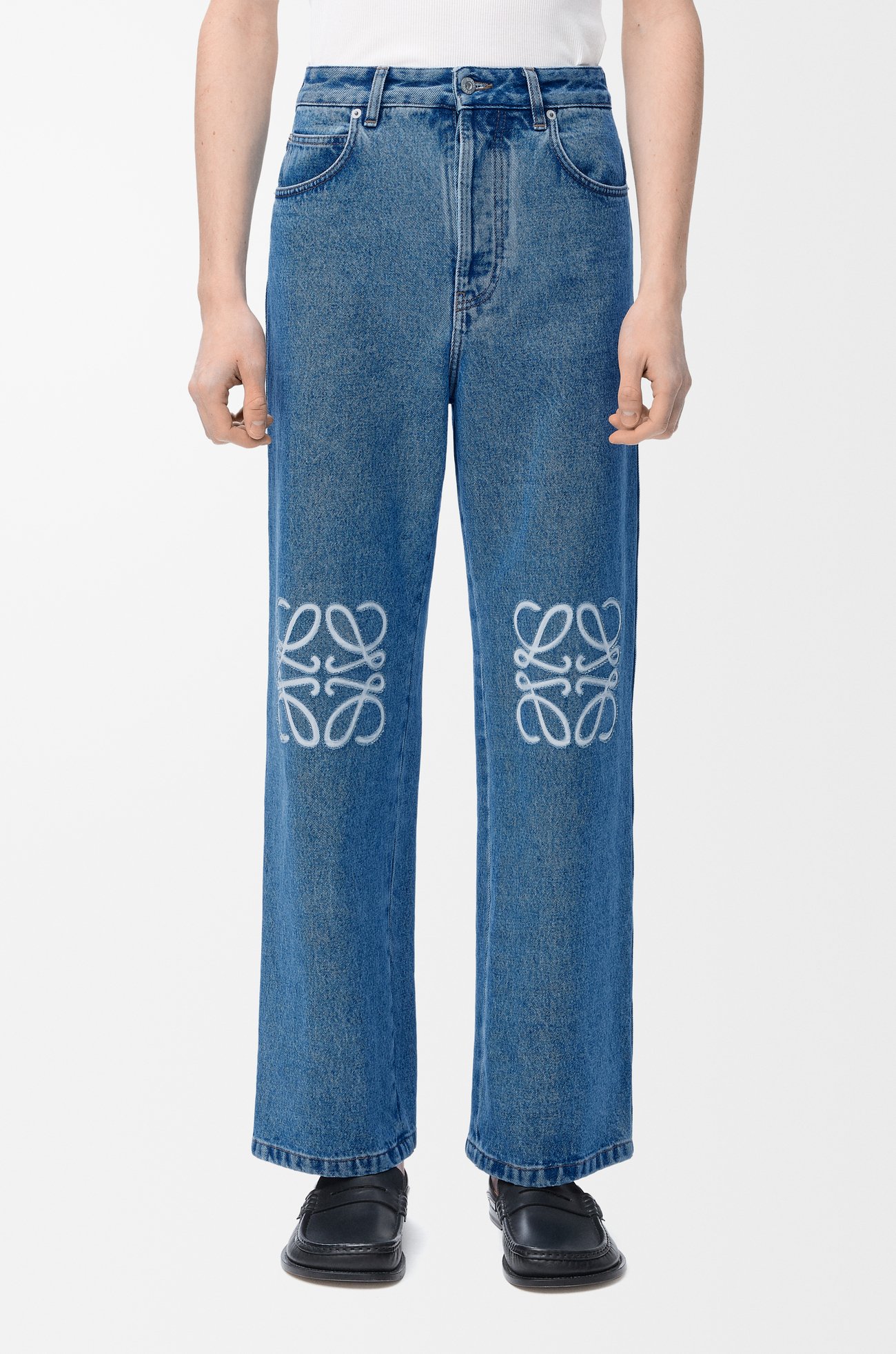 LOEWE Pantalón vaquero holgado Anagram en denim Azul Vaquero