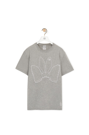 LOEWE Camiseta Bunny en algodón Gris Jaspeado