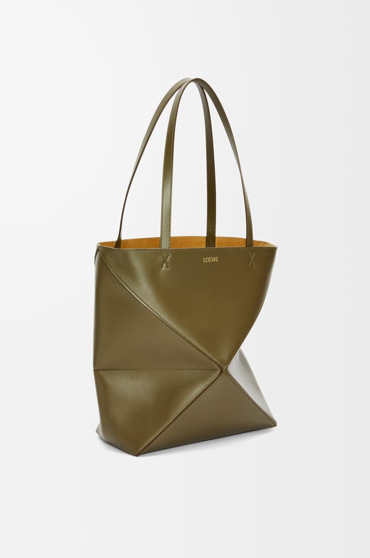 LOEWE パズルフォルド トート （シャイニーカーフ） ダークカーキ