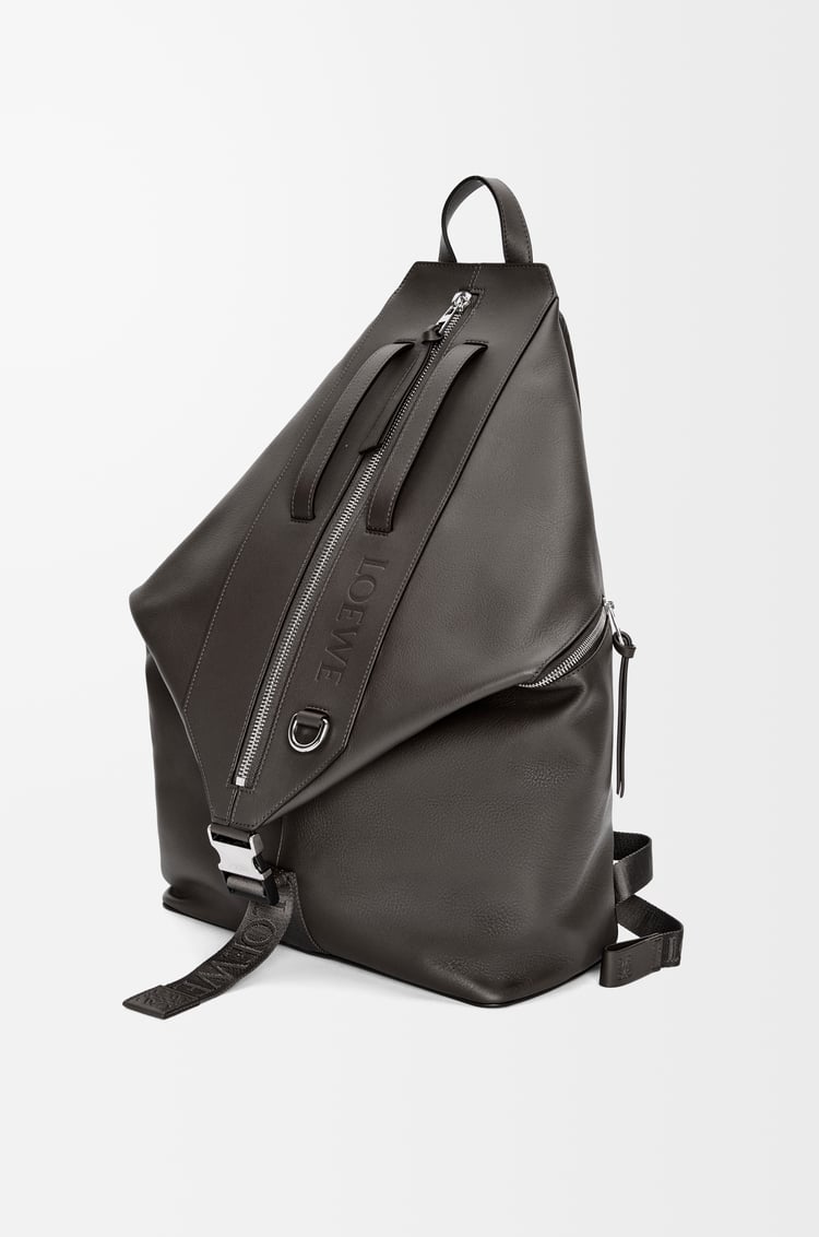 LOEWE Convertible backpack in classic calfskin Dark Grey