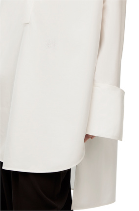 LOEWE Vestido camisero deconstruido en algodón Blanco Óptico
