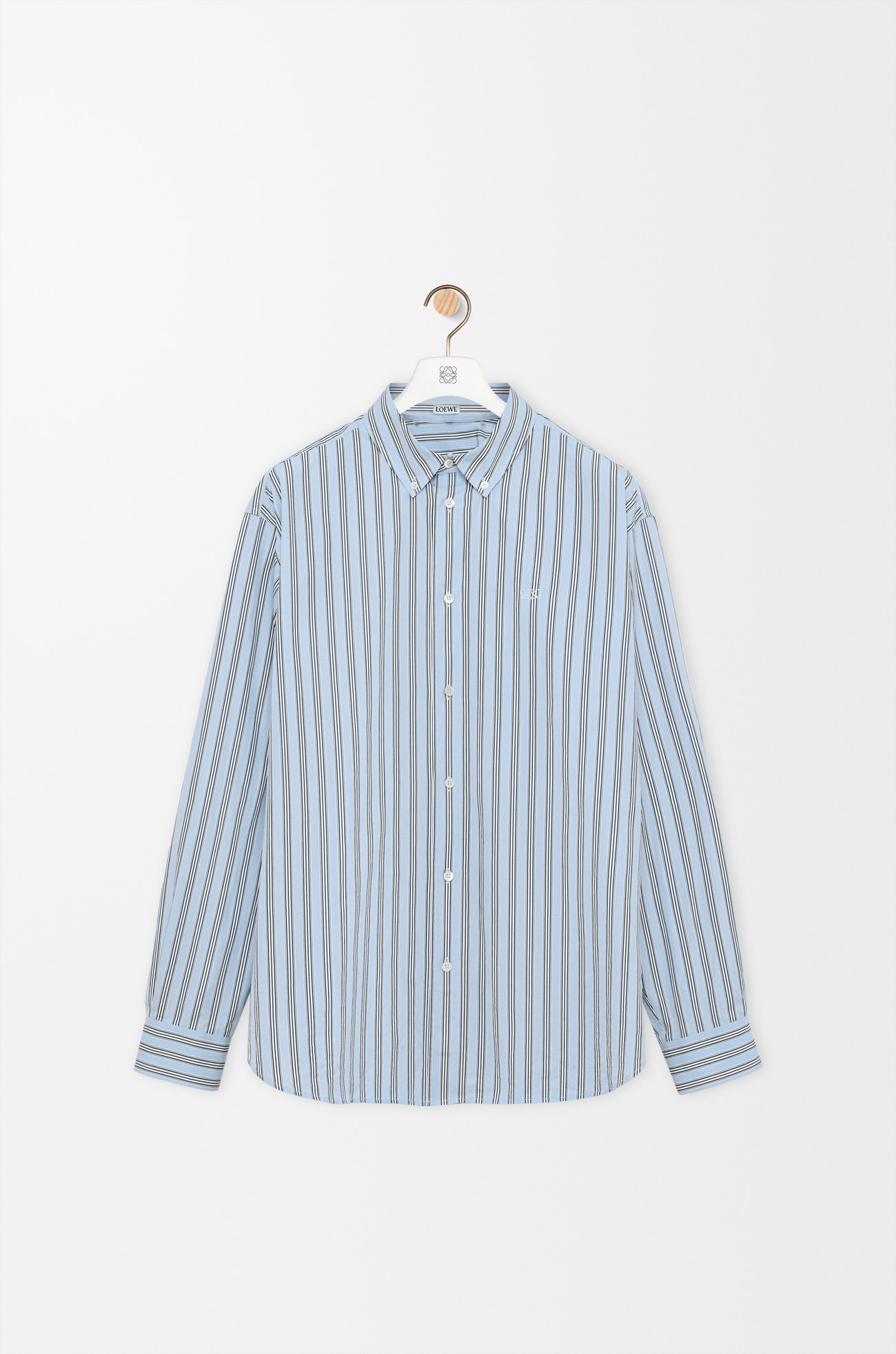 LOEWE Shirt in cotton Blue/White