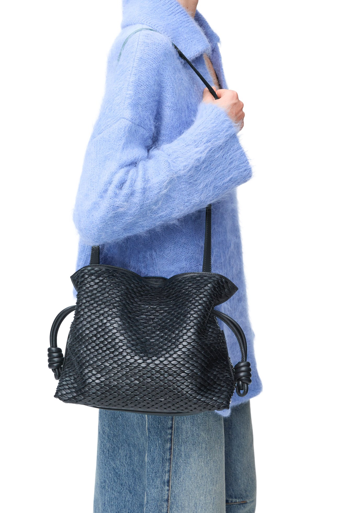 LOEWE フラメンコクラッチ ミディアム （メローナパラム） Dark Ink