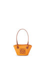 LOEWE Mini Anagram Basket bag in iraca palm and calfskin Orange/Tan pdp_rd