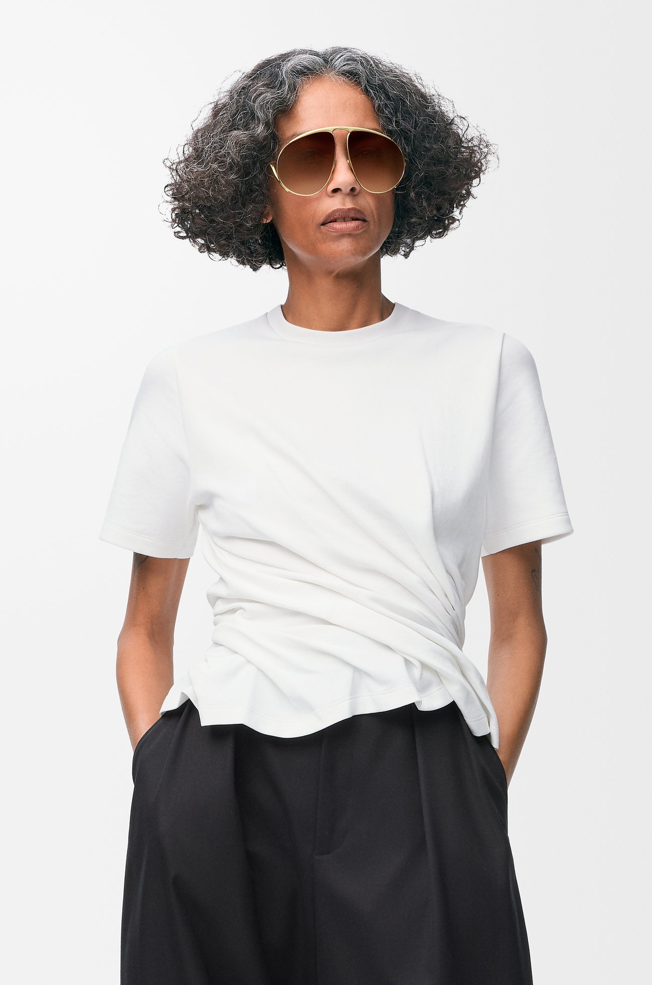 LOEWE Twisted top in cotton blend White