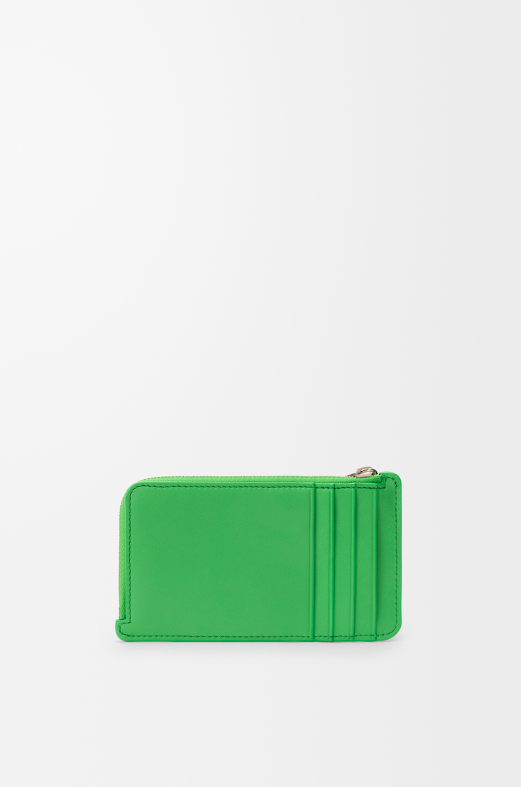 LOEWE ノット コインカードホルダー（シャイニーナパカーフ） クローバーグリーン/ディープネイビー
