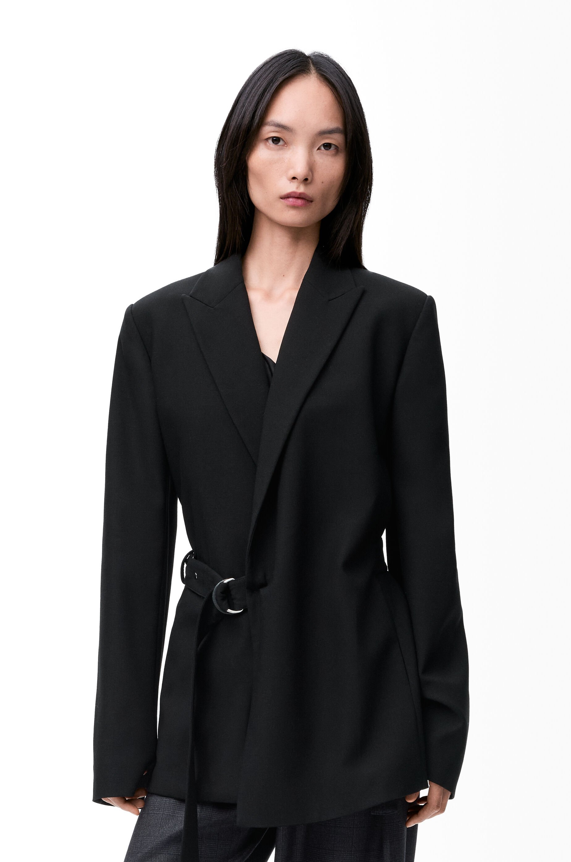 Draped jacket in wool Black - LOEWE