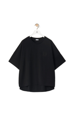 LOEWE Camiseta corta oversize en algodón con anagrama Negro