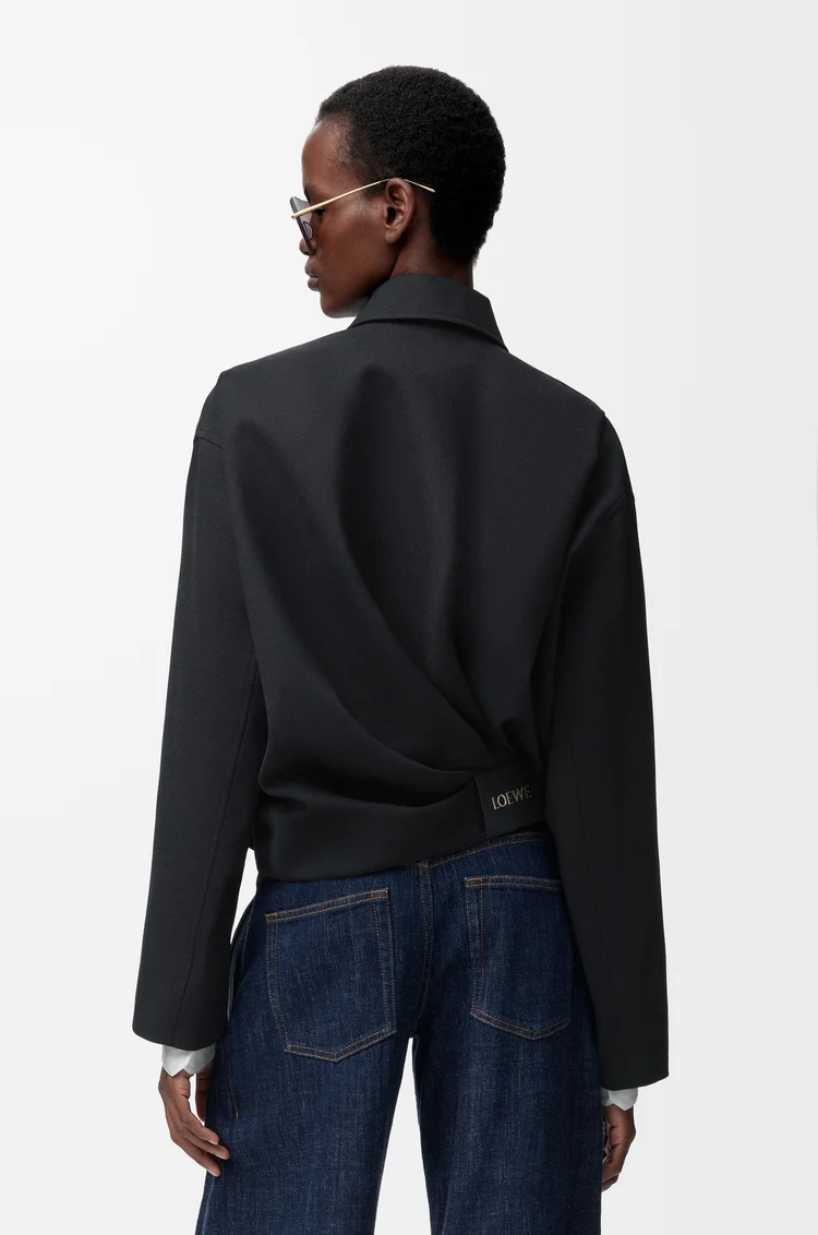 LOEWE ドレープ ジャケット（ウール） ブラック