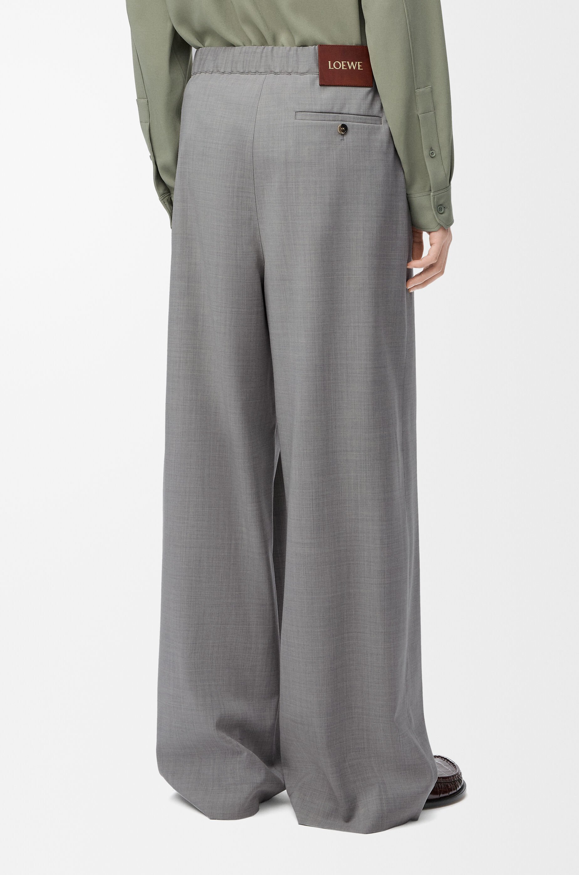 LOEWE Poly Crinkle Trouser - Grey | Garmentory