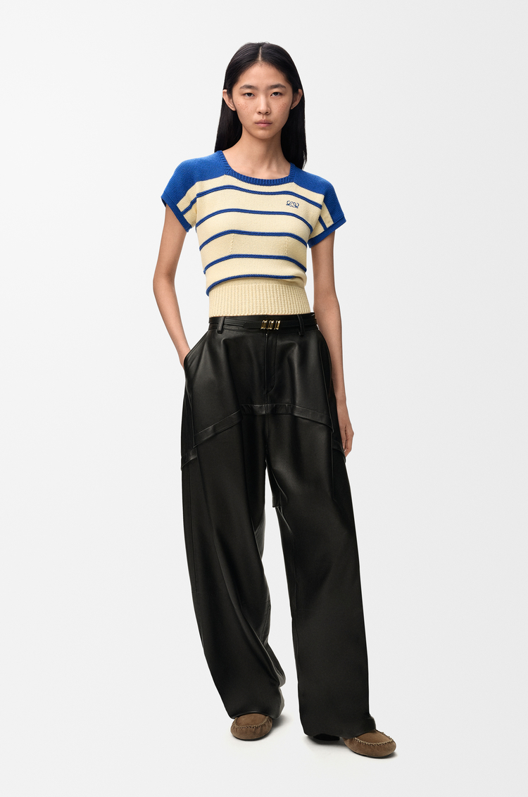 LOEWE Jersey sin mangas en algodón y lana Amarillo/Azul
